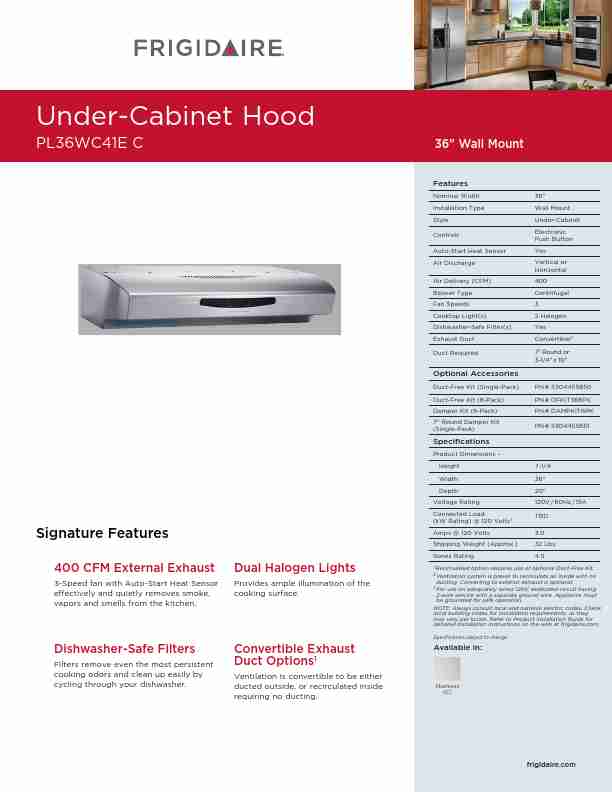 Frigidaire Ventilation Hood PL36WC41EC-page_pdf
